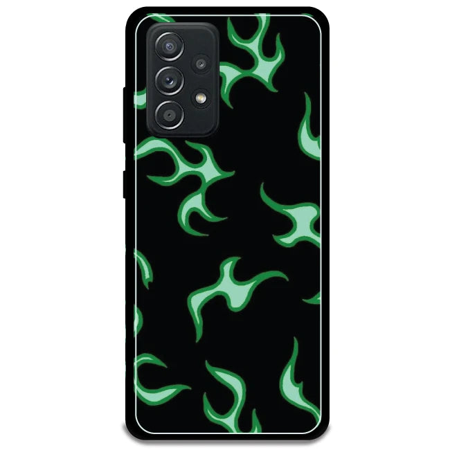 Green Flames - Armor Case For Samsung Models Samsung Galaxy A52 5G