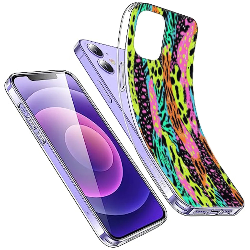 Colorful Artistic Paint Splash - Printed Silicone Case For Apple iPhone Infographic