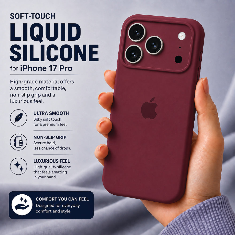 Maroon Liquid Silicone Case For Apple iPhone Models