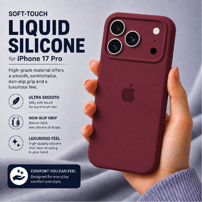 Maroon Liquid Silicone Case For Apple iPhone Models