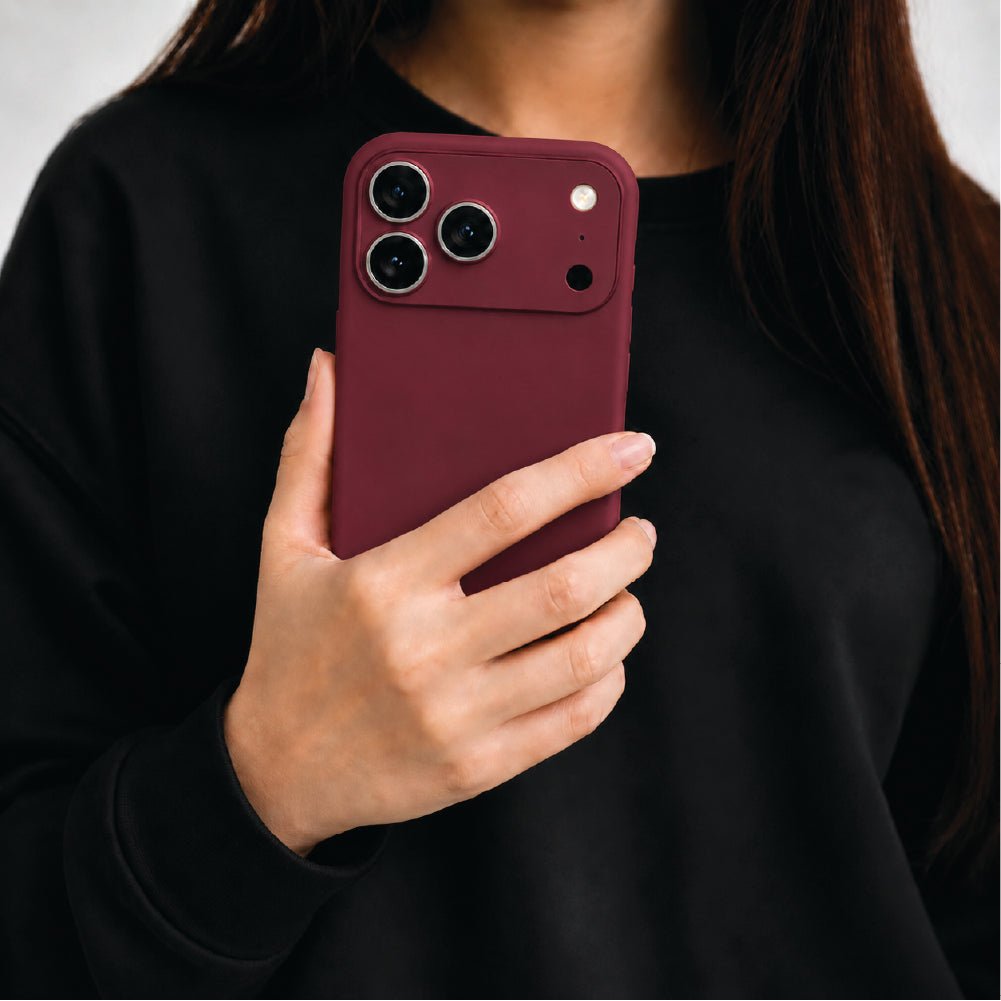 Maroon Liquid Silicone Case For Apple iPhone Models