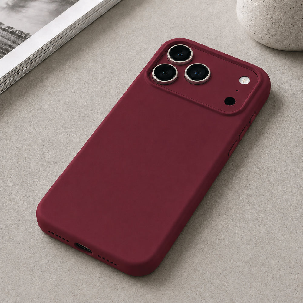 Maroon Liquid Silicone Case For Apple iPhone Models