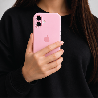 Baby Pink Liquid Silicone Case For Apple iPhone Models