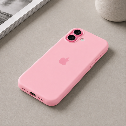 Baby Pink Liquid Silicone Case For Apple iPhone Models