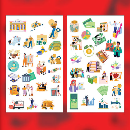 Banking Sticker Bundle – 48 Waterproof Aesthetic Stickers