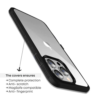 Rugged Black Border Clear Case For Apple iPhone Models