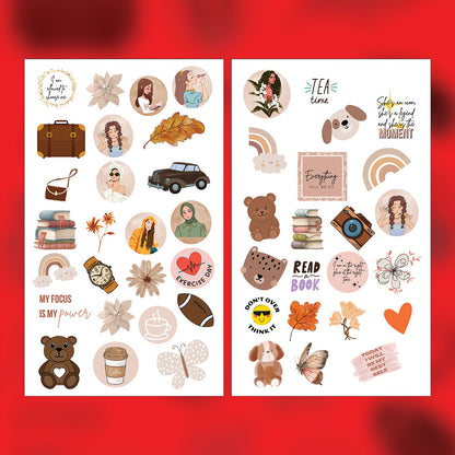Boho Sticker Bundle – 47 Waterproof Aesthetic Stickers