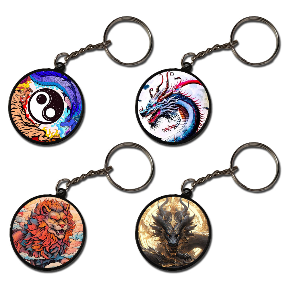 Dragons - A Combo Of 4 Keychains circle