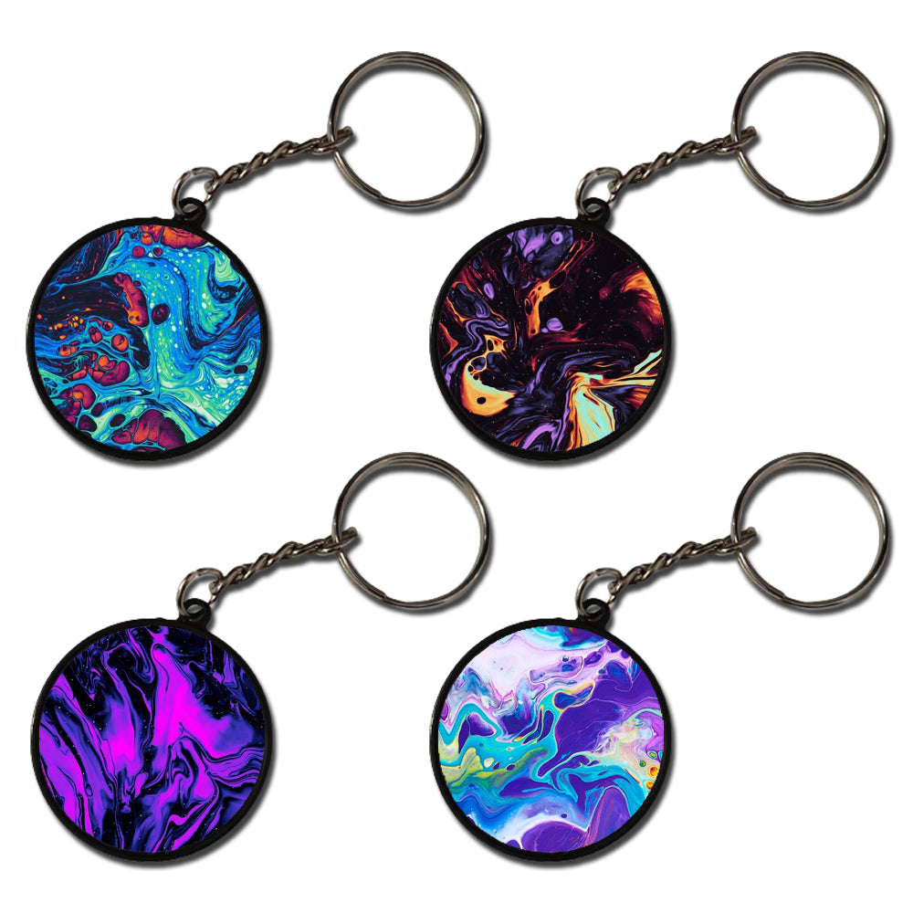 Watermarble - A Combo Of 4 Keychains circle