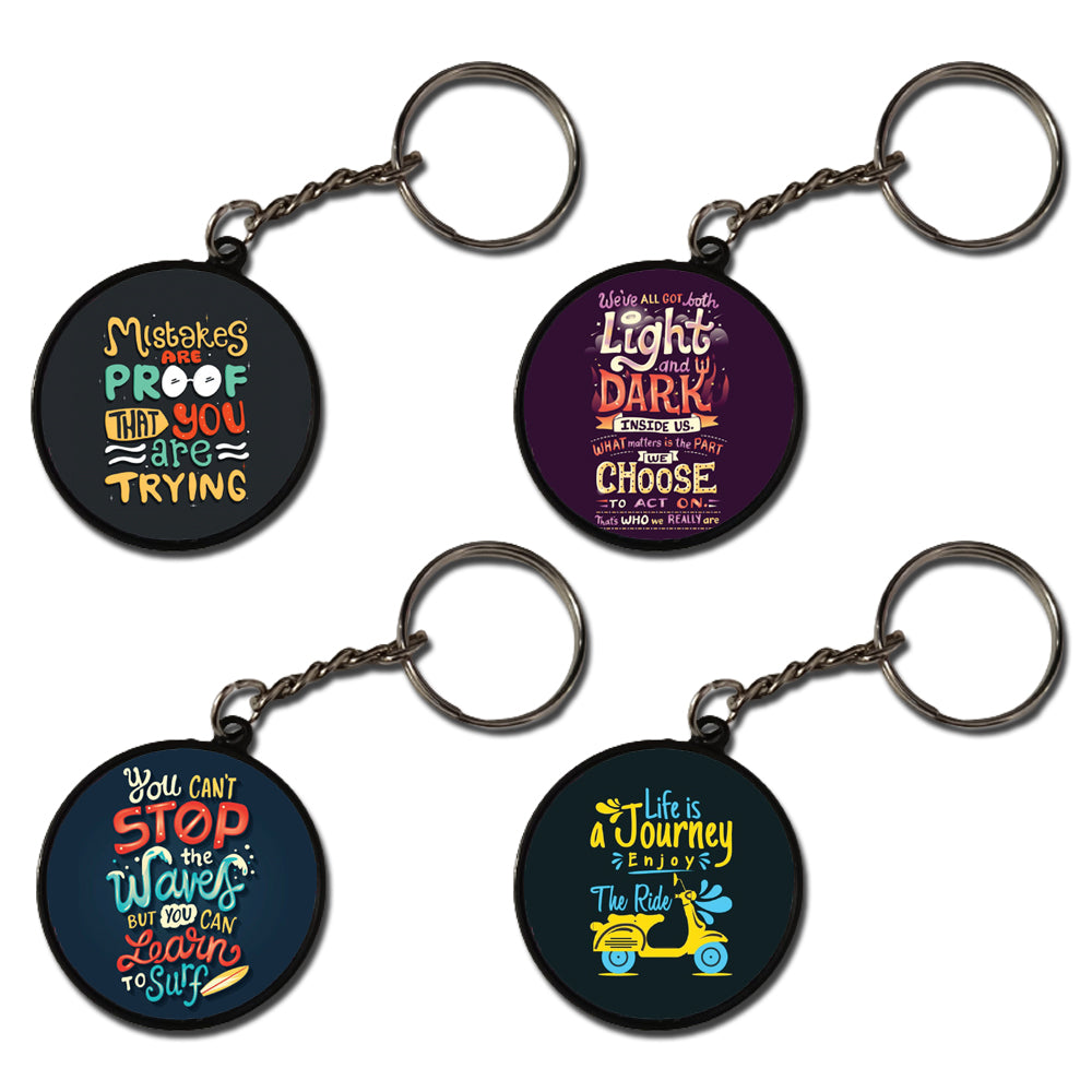 Postive Quotes - A Combo Of 4 Keychains circle
