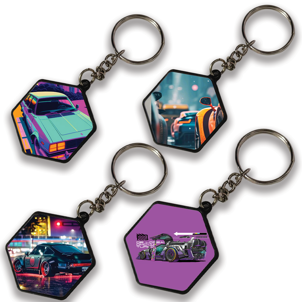 Cars - A Combo Of 4 Keychains hexagon