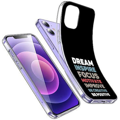 Dream Inspire Focus Typography - Printed Silicone Case For Apple iPhone Infographic