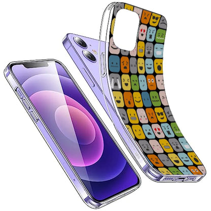Colorful Expression Pattern - Printed Silicone Case For Apple iPhone Infographic