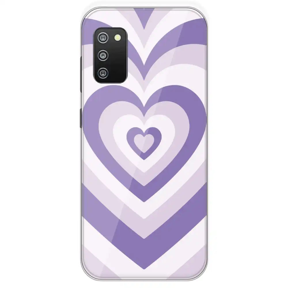 Dark Purple Hearts - Printed Silicone Case For Samsung Galaxy F02