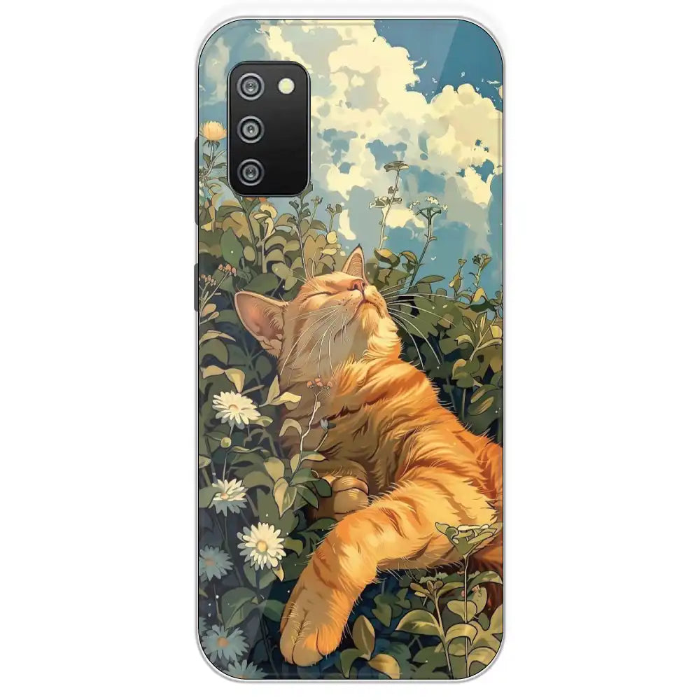Garfield Sleeping - Printed Silicone Case For Samsung Galaxy F02