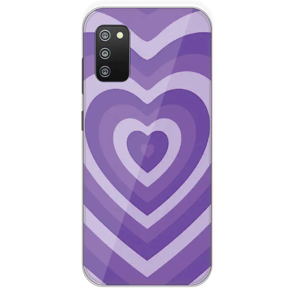 Purple Hearts - Printed Silicone Case For Samsung Galaxy F02