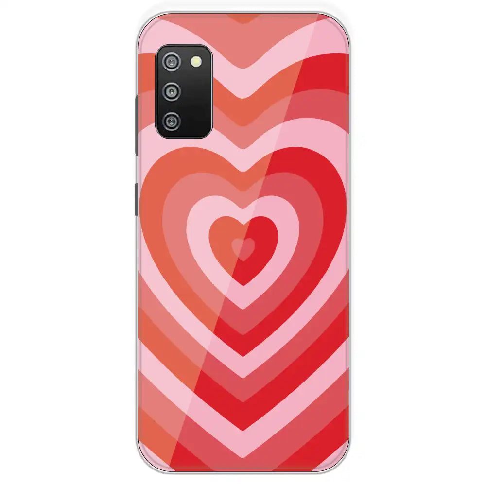 Red Hearts - Printed Silicone Case For Samsung Galaxy F02
