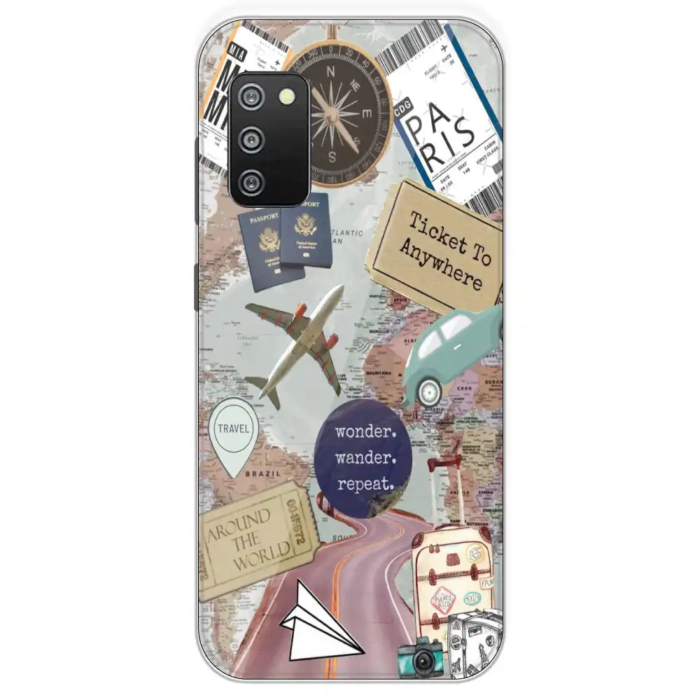 Travel Collage - Printed Silicone Case For Samsung Galaxy F02