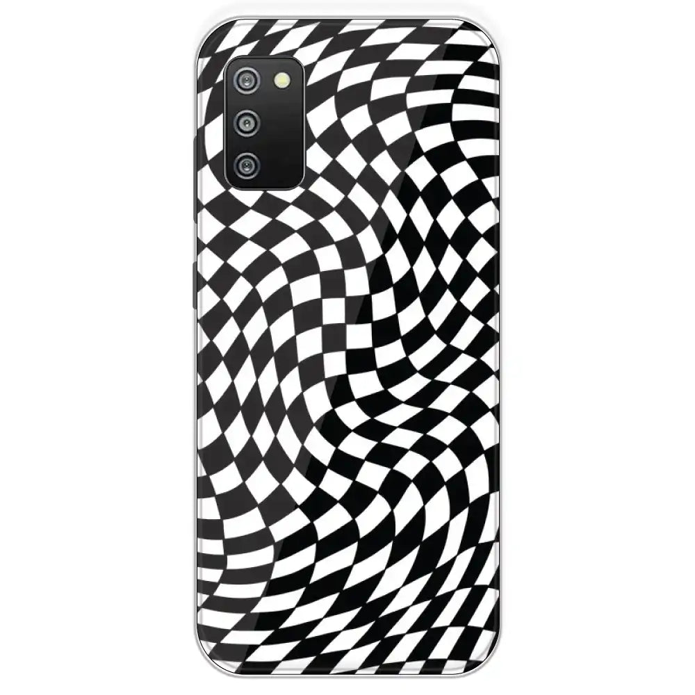 Checks - Printed Silicone Case For Samsung Galaxy F02