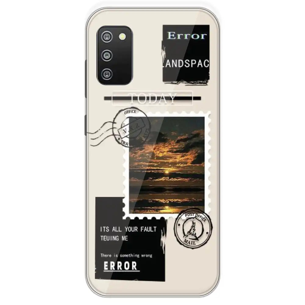 Post Card - Printed Silicone Case For Samsung Galaxy F02