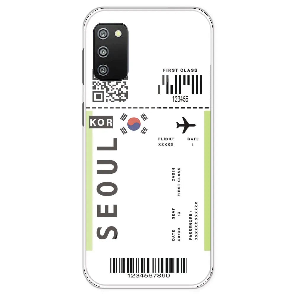 Seoul Ticket - Clear Printed Silicone Case For Samsung Galaxy F02