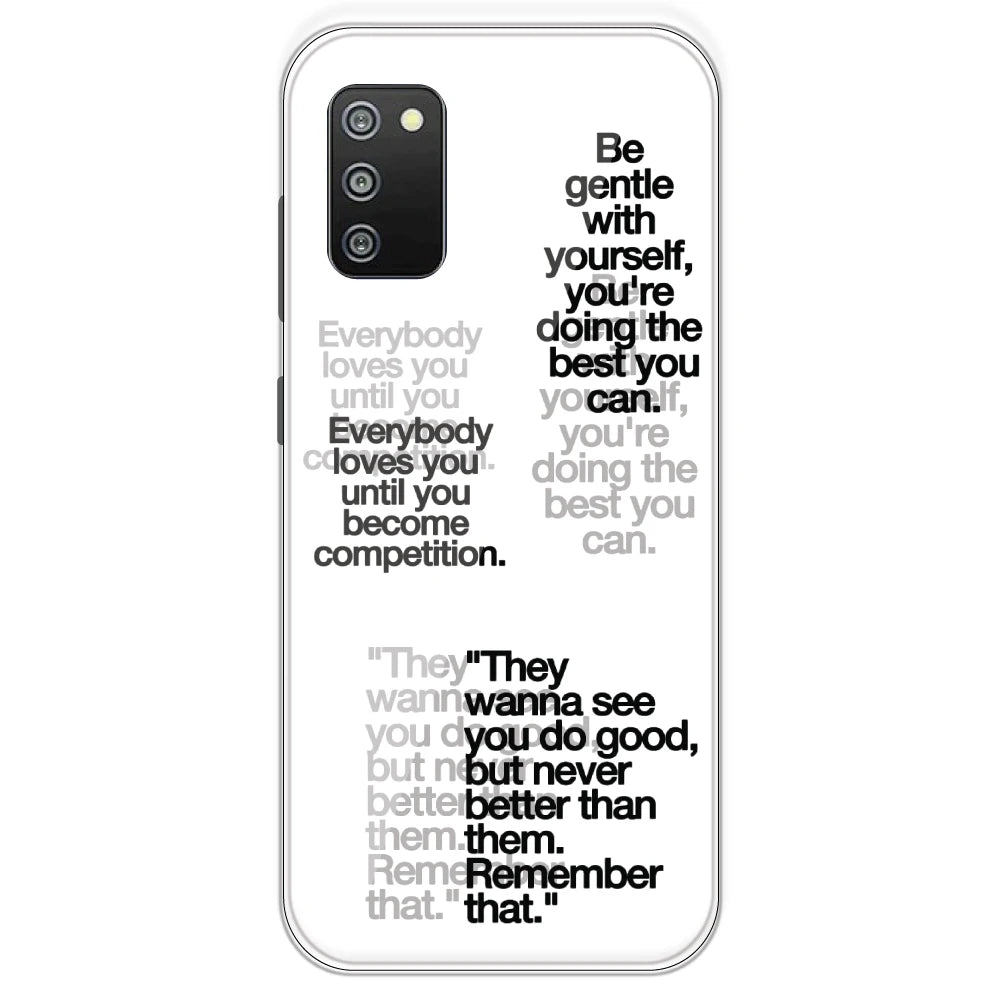 Motivational Quotes - Clear Printed Silicone Case For Samsung Galaxy F02