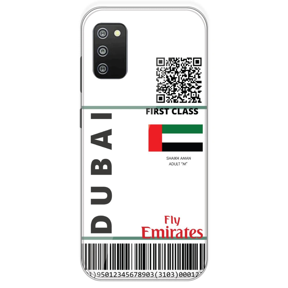 Dubai Ticket - Clear Printed Silicone Case For Samsung Galaxy F02