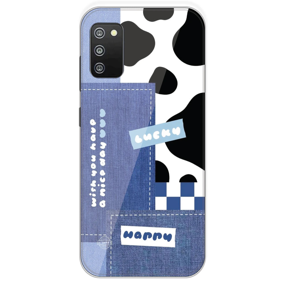 Cow Print Collage - Printed Silicone Case For Samsung Galaxy F02