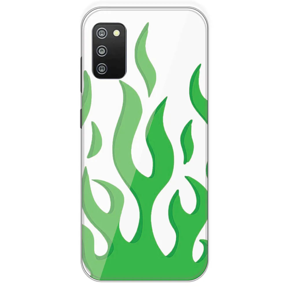 White Aesthetic Flame - Clear Printed Silicone Case For Samsung Galaxy F02