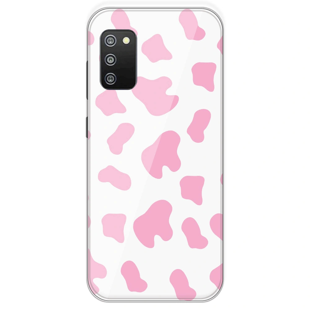 Pink Cow Print - Clear Printed Silicone Case For Samsung Galaxy F02