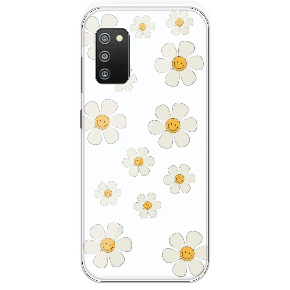 Smile Flowers - Clear Printed Silicone Case For Samsung Galaxy F02