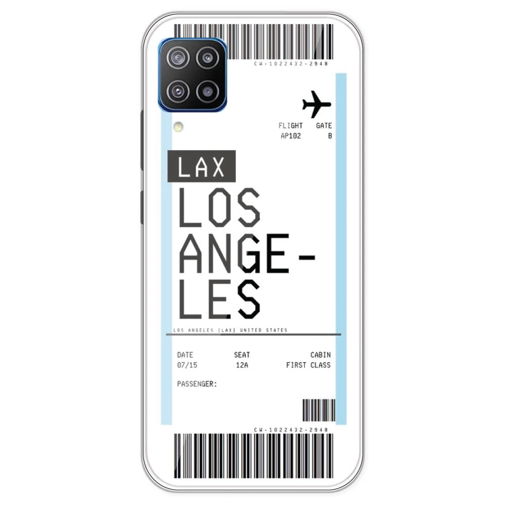 Los Angeles Ticket - Clear Printed Silicone Case For Samsung Galaxy F12
