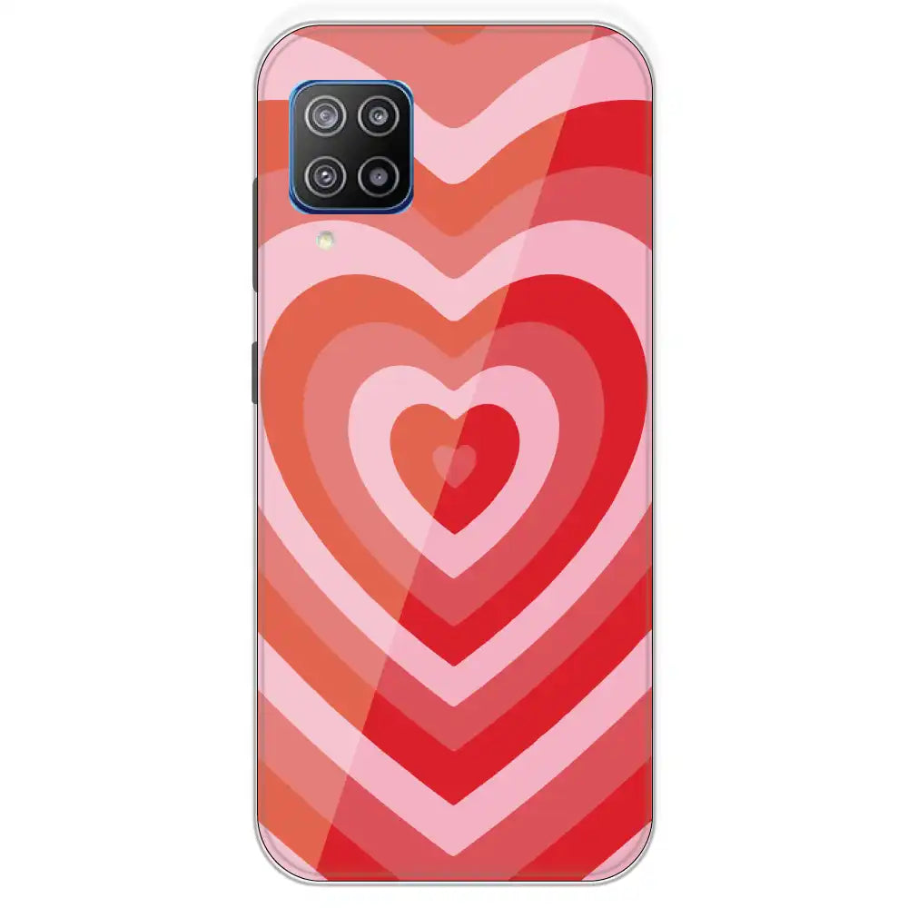 Red Hearts - Printed Silicone Case For Samsung Galaxy F12