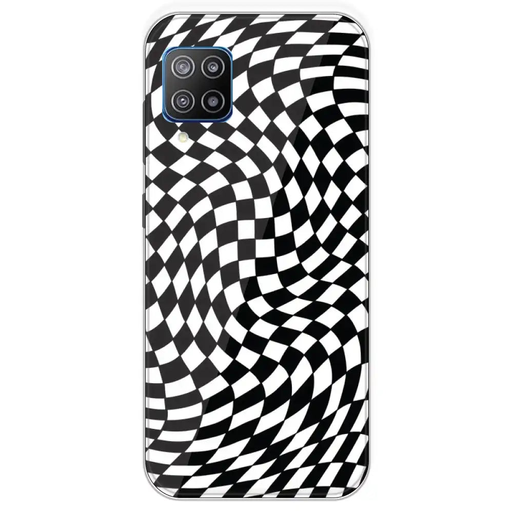 Checks - Printed Silicone Case For Samsung Galaxy F12
