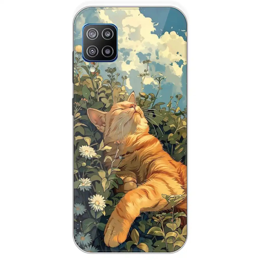 Garfield Sleeping - Printed Silicone Case For Samsung Galaxy F12