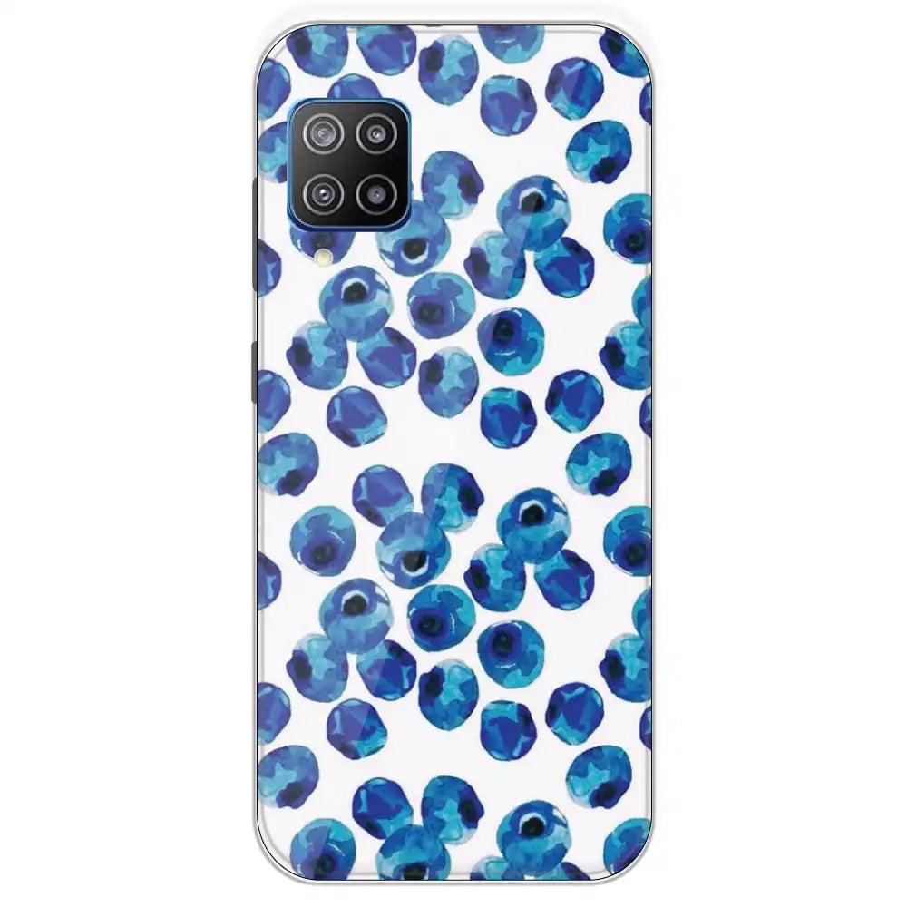 Blueberries - Printed Silicone Case For Samsung Galaxy F12