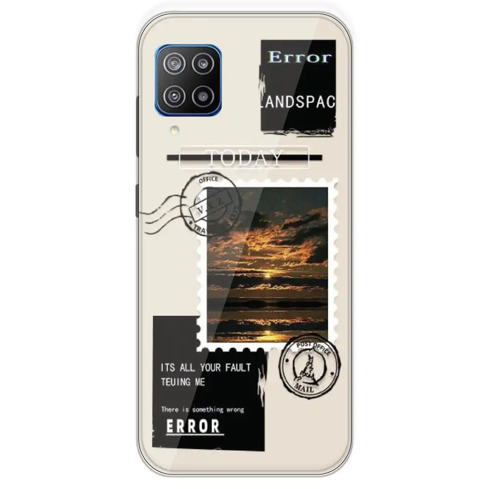 Post Card - Printed Silicone Case For Samsung Galaxy F12