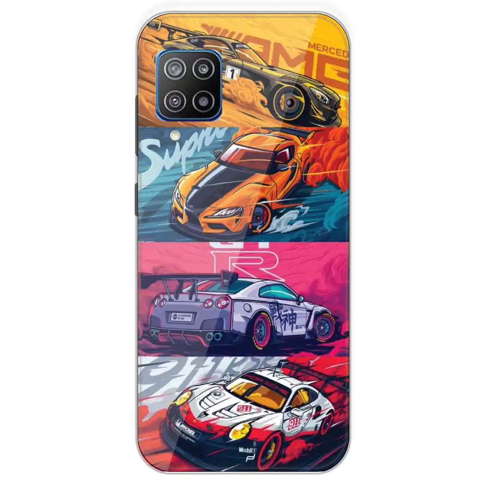 Sports Cars - Printed Silicone Case For Samsung Galaxy F12