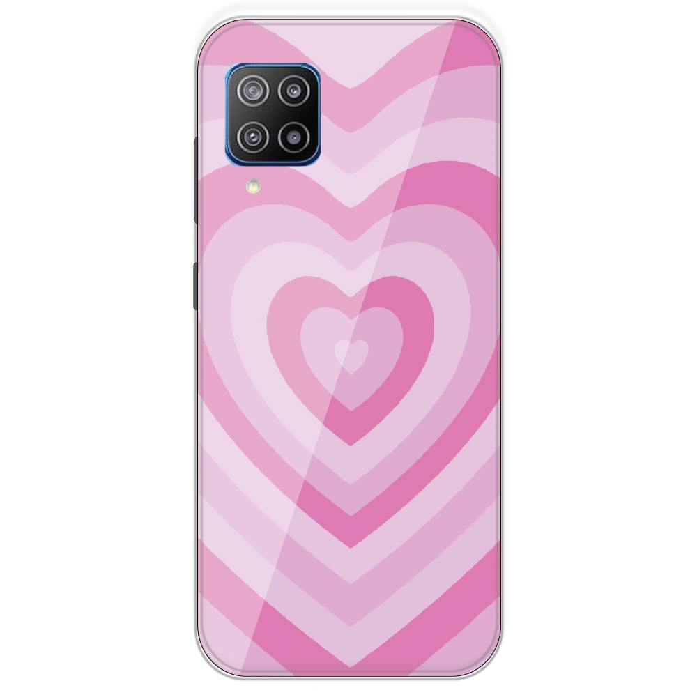 Pink Hearts - Printed Silicone Case For Samsung Galaxy F12