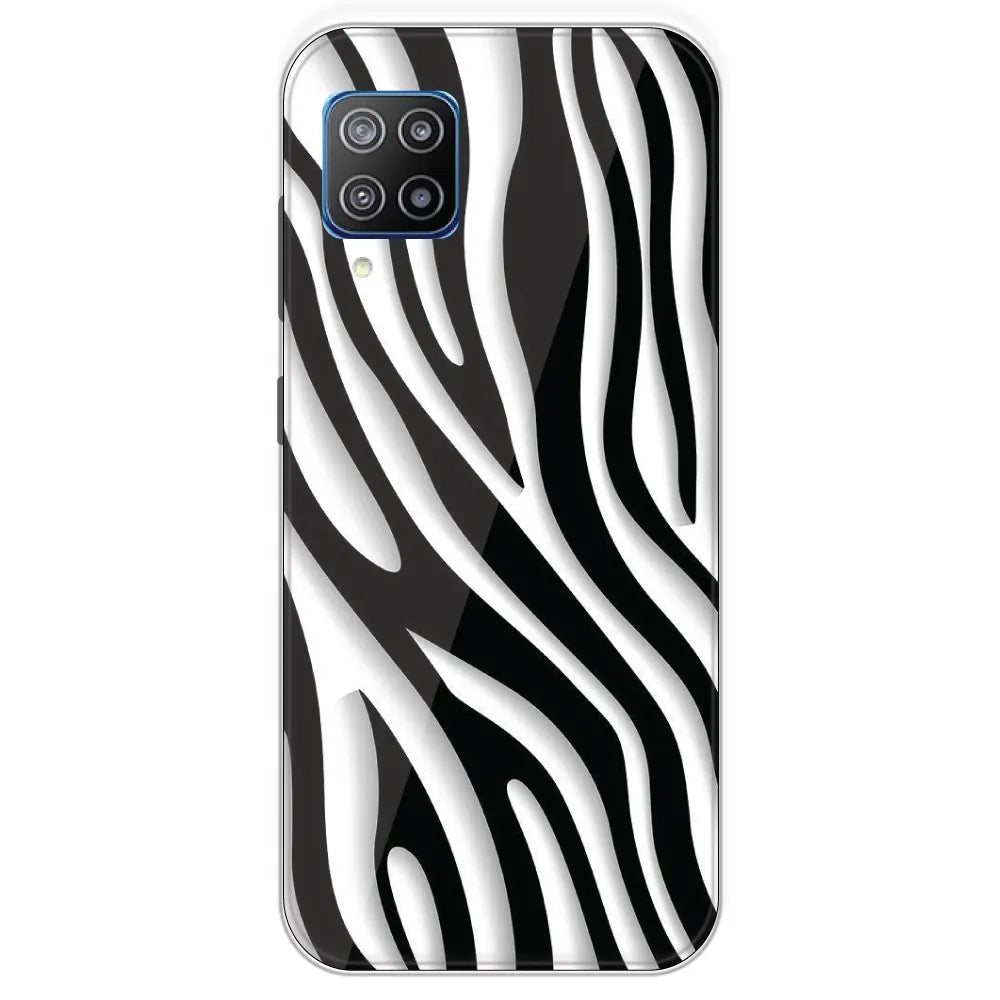 Zebra Print - Printed Silicone Case For Samsung Galaxy F12