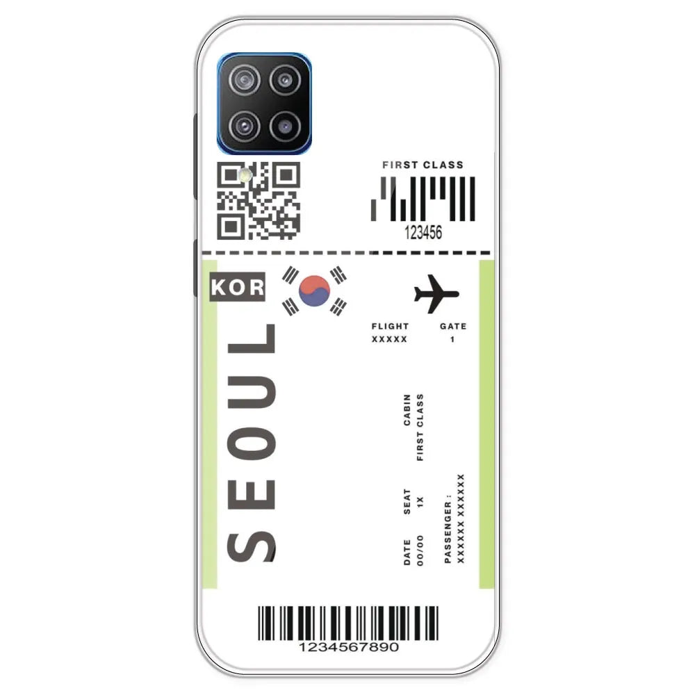 Seoul Ticket - Clear Printed Silicone Case For Samsung Galaxy F12