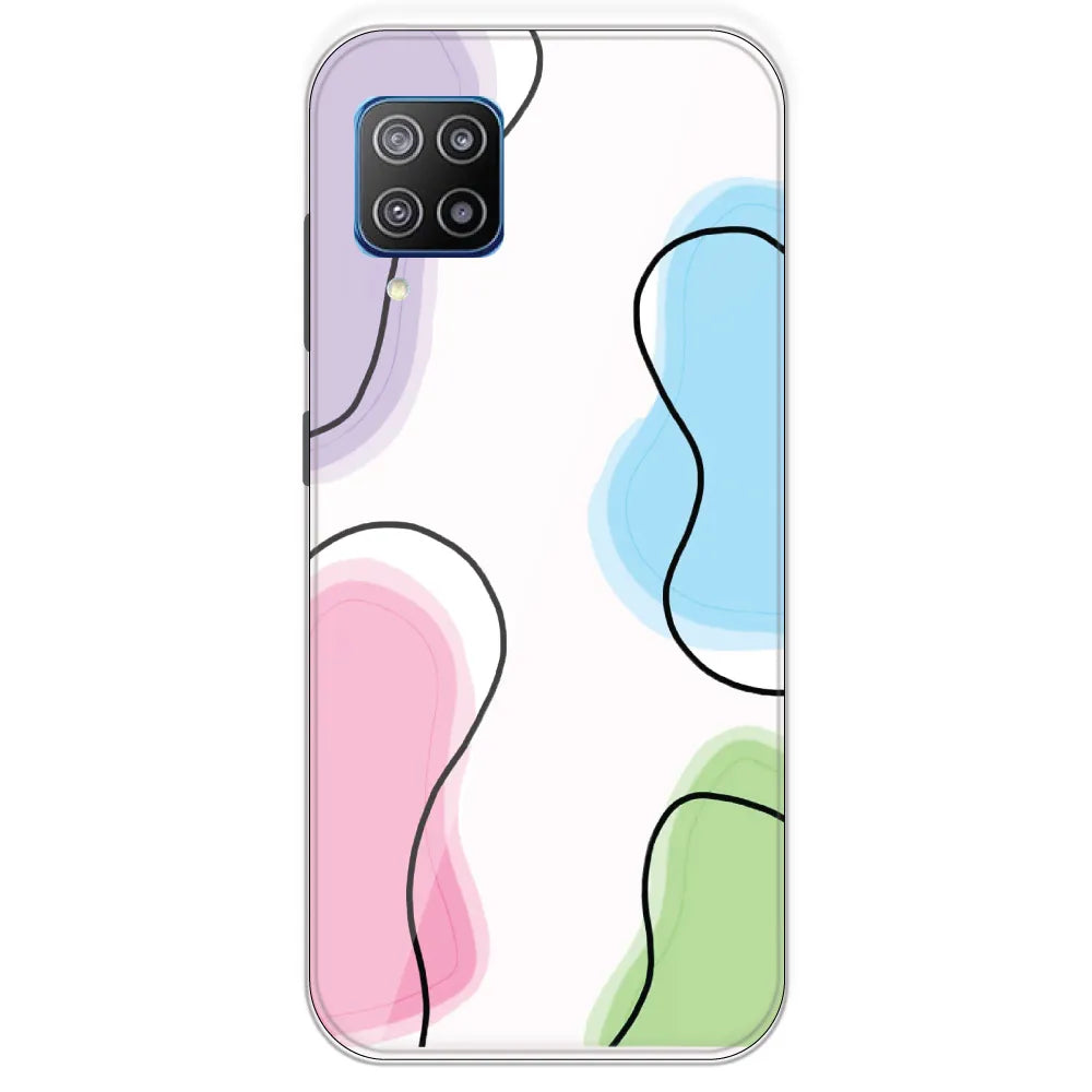 Rainbow Cow Print - Clear Printed Silicone Case For Samsung Galaxy F12