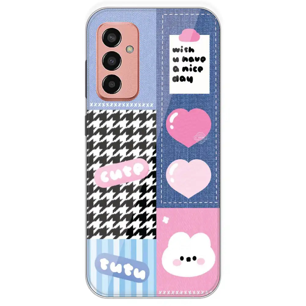 Cute Pink Bear Collage - Printed Silicone Case For Samsung Galaxy F13