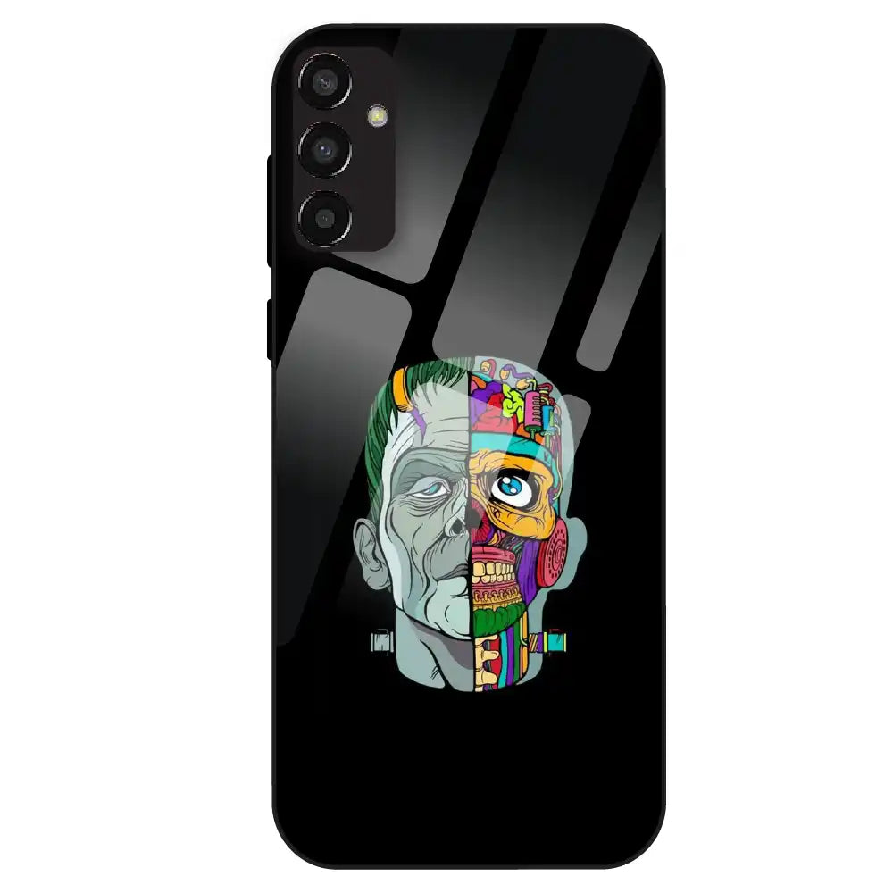 Half Skull Pop Art - Glass Case For Samsung Galaxy F13