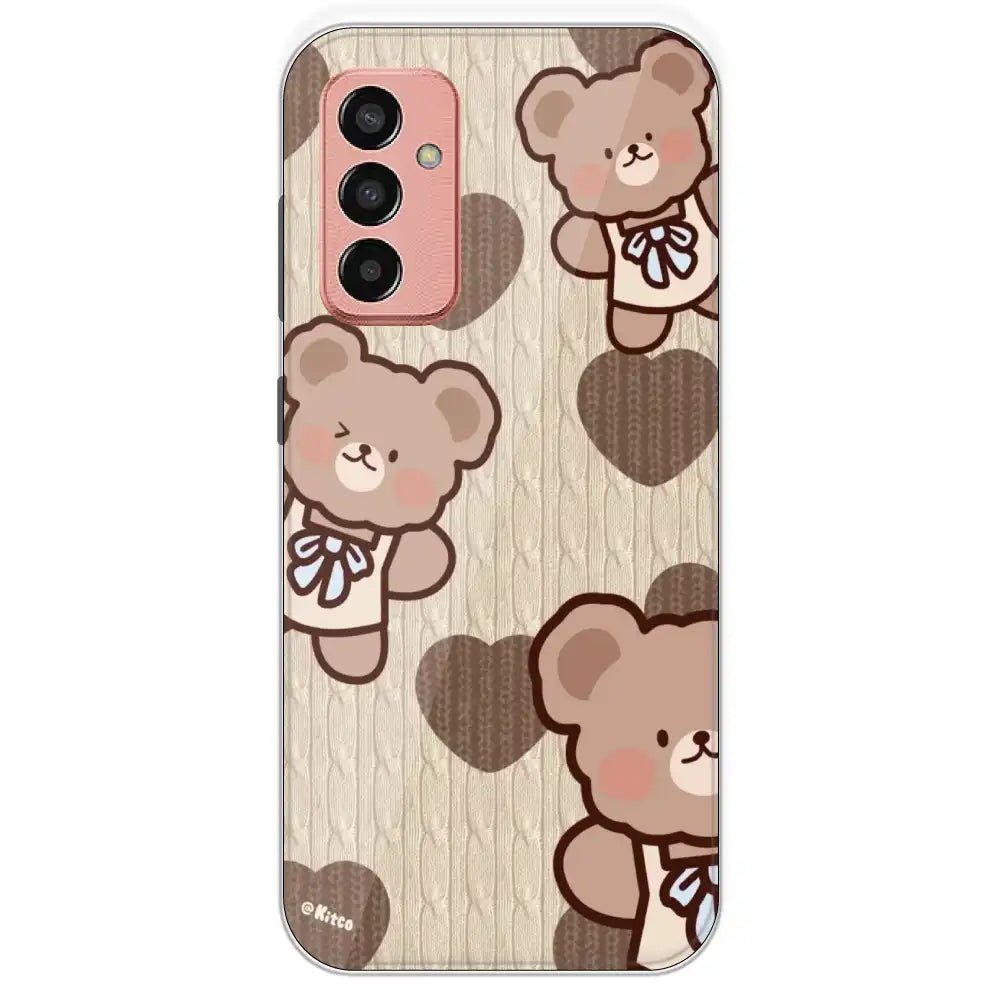 Teddy Heart - Printed Silicone Case For Samsung Galaxy F13
