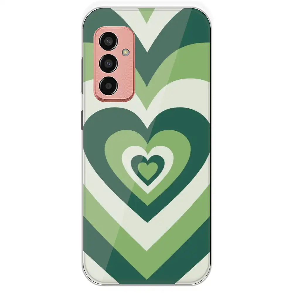 Dark Green Hearts - Printed Silicone Case For Samsung Galaxy F13