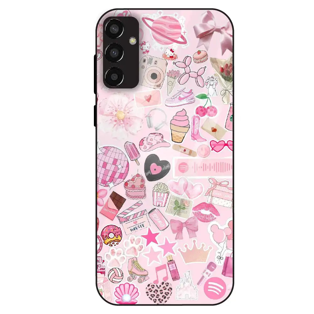 Pink Pop Aesthetic Collage - Glass Case For Samsung Galaxy F13