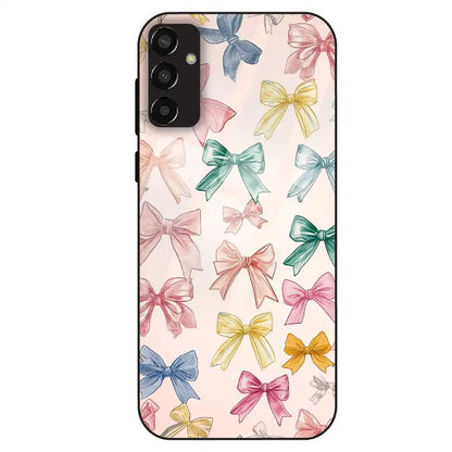 Pastel Bow Pattern - Glass Case For Samsung Galaxy F13