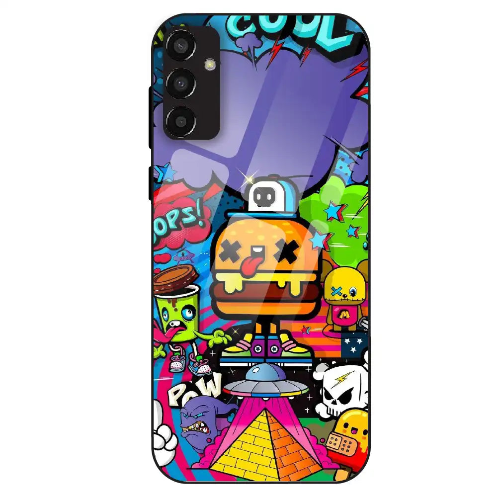 Colorful Graffiti Cartoon - Glass Case For Samsung Galaxy F13