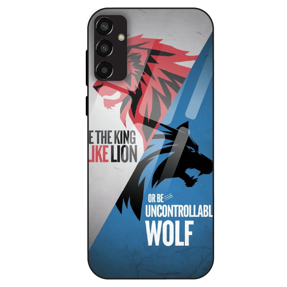 Lion vs Wolf Power - Glass Case For Samsung Galaxy F13